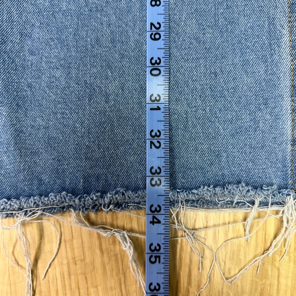 SHEIN Overlap Waist Split Thigh Denim Maxi Skirt Medium Wash Size Large - Picture 9 of 10